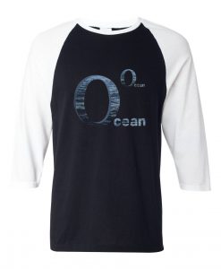 Ocean Black Whiet Sleeves Raglan T-Shirt