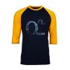 Ocean Black Yellow Sleeves Raglan T shirts