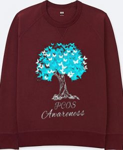 PCOS Awareness Maroon Sweatshirts