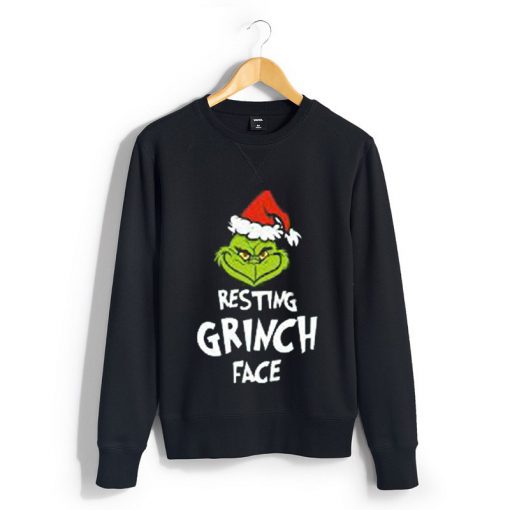 Resting Grinch Face Black Sweatshirts