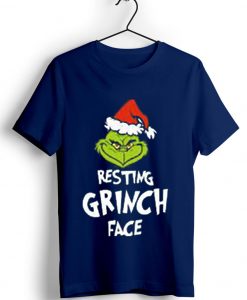 Resting Grinch Face Blue Navy Tshirts