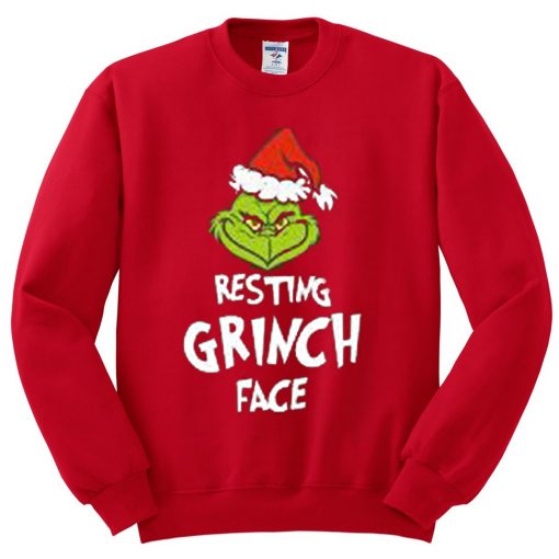 Resting Grinch Face Red Sweatshirts