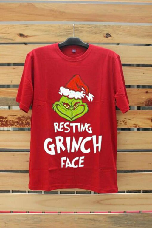Resting Grinch Face Red Tshirts