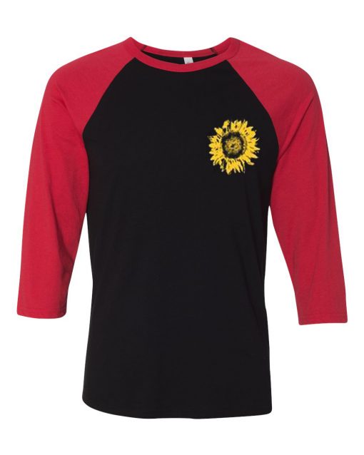 Sunflower Black Red Raglan Tshirts