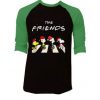 The Christmas Peanuts The Friends Black Green Sleeves Raglan Tees