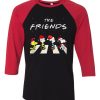 The Christmas Peanuts The Friends Black Red Sleeves Raglan Tees