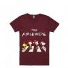 The Christmas Peanuts The Friends Maroon Tees