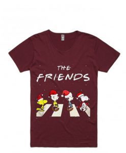 The Christmas Peanuts The Friends Maroon Tees