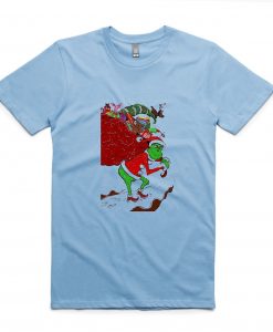 The Grinch Christmast On Snow Blue Tees