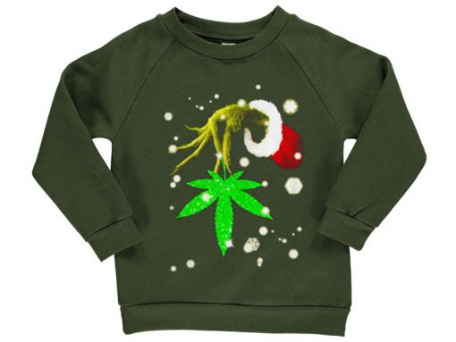 The Grinch Hold Weed Green Army Sweatshirts