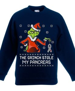 The Grinch Stole My Pancreas Blue Navy Sweatshirts
