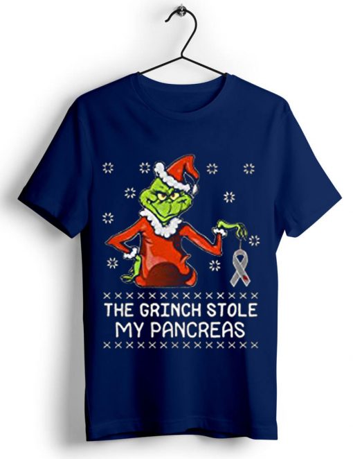 The Grinch Stole My Pancreas Blue Navy Tshirts