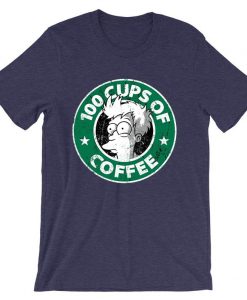100 CUPS OF COFFEE Purpel T shirts