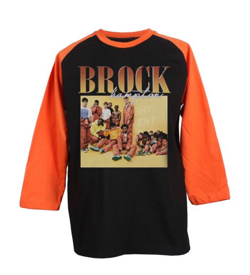 Brockhampton 90s Vintage Black Orange Raglan T Shirts