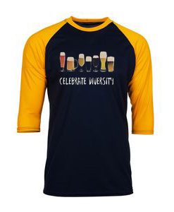 Celebrate Diversity Black Yellow Raglan T shirts