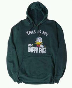 Donald Duck This Is My Happy Face Green Hoodie