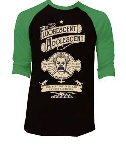 Fluorescent Adolescent Black Green Raglan T shirts