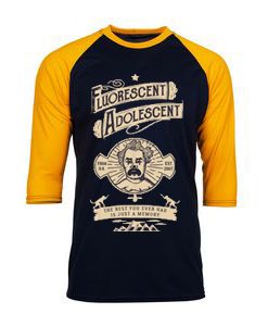 Fluorescent Adolescent Black Yellow Raglan T shirts