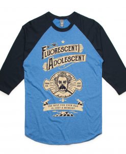 Fluorescent Adolescent Blue Black Raglan T shirts