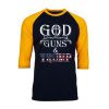 GOD GUN AND TRUMP Black Yellow Raglan T shirts