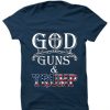 GOD GUN AND TRUMP Blue Navy T shirts