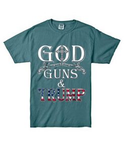 GOD GUN AND TRUMP Blue Spource T shirts