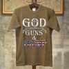 GOD GUN AND TRUMP Brown T shirts