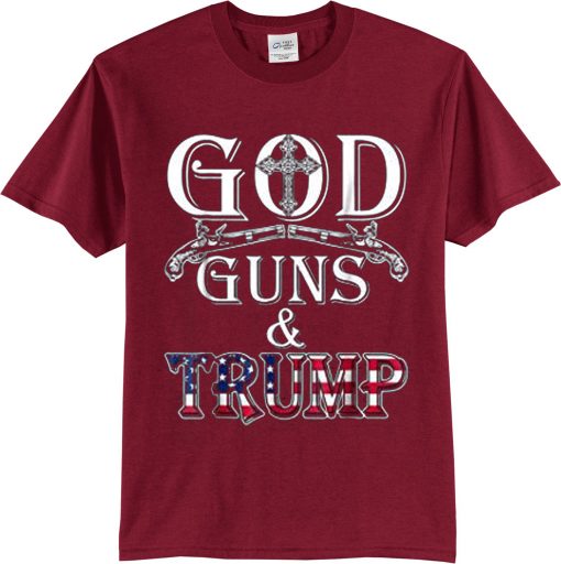 GOD GUN AND TRUMP Maroon T shirts