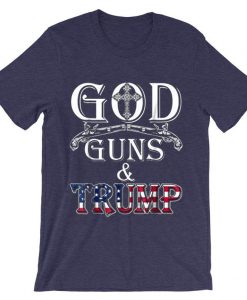 GOD GUN AND TRUMP Purple T shirts