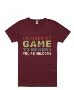 I Paused My Game To Be Here Maroon T shirts