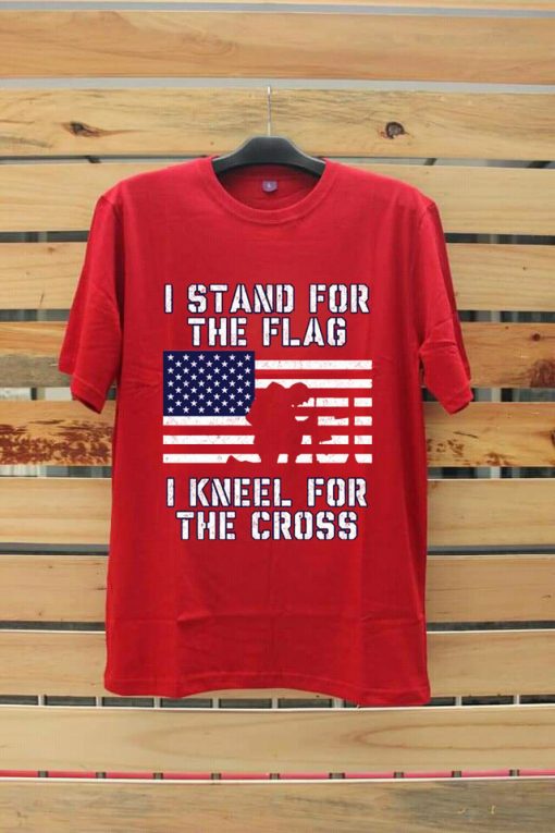 I Stand for the Flag I Kneel Patriotic Military Red Tshirts