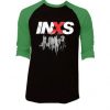 INXS in excess Michael Hutchence The Farriss Brothers Black Green Raglan T shirts