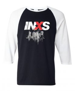 INXS in excess Michael Hutchence The Farriss Brothers Black White Raglan T shirts