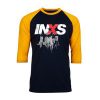 INXS in excess Michael Hutchence The Farriss Brothers Black Yellow Raglan T shirts