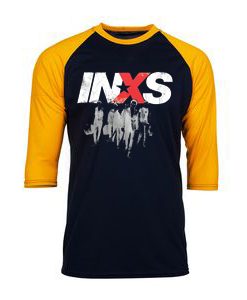 INXS in excess Michael Hutchence The Farriss Brothers Black Yellow Raglan T shirts
