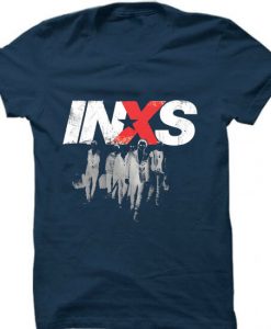 INXS in excess Michael Hutchence The Farriss Brothers Blue Navy T shirts