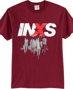 INXS in excess Michael Hutchence The Farriss Brothers Maroon T shirts