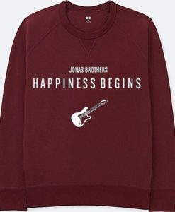 Jonas Brothers Happiness Begins by Guitars Maroon Sweatshirts
