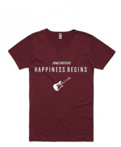 Jonas Brothers Happiness Begins by Guitars Maroon Tshirts