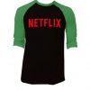 Netflix Movie Black Green Raglan Tshirts