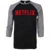 Netflix Movie Black Grey Raglan Tshirts