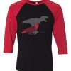 T-rex Female Eclectus Black Red Raglan Tshirts
