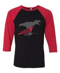 T-rex Female Eclectus Black Red Raglan Tshirts