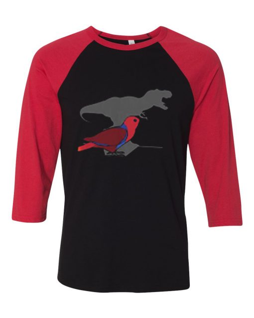 T-rex Female Eclectus Black Red Raglan Tshirts