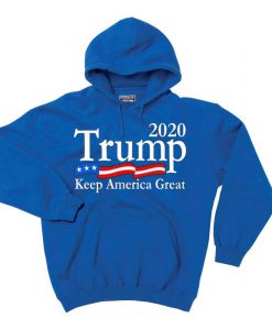 Trump 2020 Keep America Great USA Flag Blue Hoodie