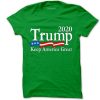 Trump 2020 Keep America Great USA Flag Light green T shirts