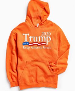 Trump 2020 Keep America Great USA Flag Orange Hoodie
