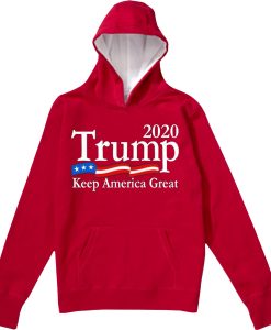Trump 2020 Keep America Great USA Flag Red Hoodie