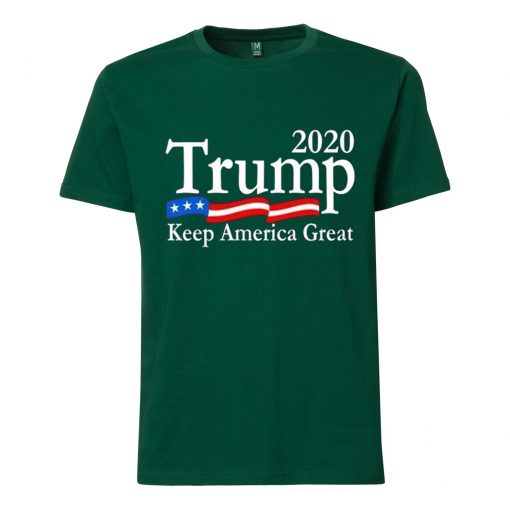 Trump 2020 Keep America Great USA Flag green T shirts