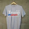 Trump 2020 Keep America Great USA Flag grey T shirts